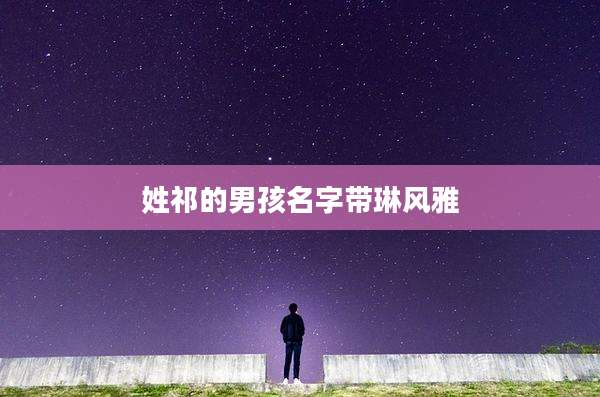 姓祁的男孩名字带琳风雅