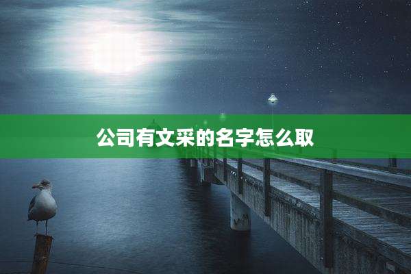 公司有文采的名字怎么取