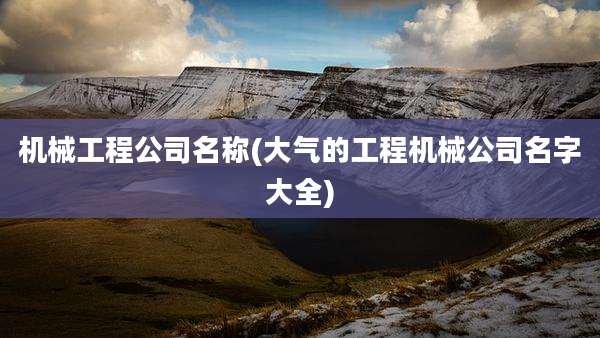 机械工程公司名称(大气的工程机械公司名字大全)
