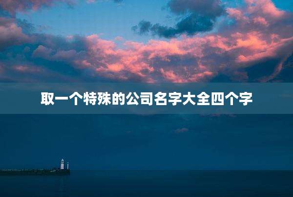 取一个特殊的公司名字大全四个字
