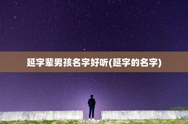 延字辈男孩名字好听(延字的名字)