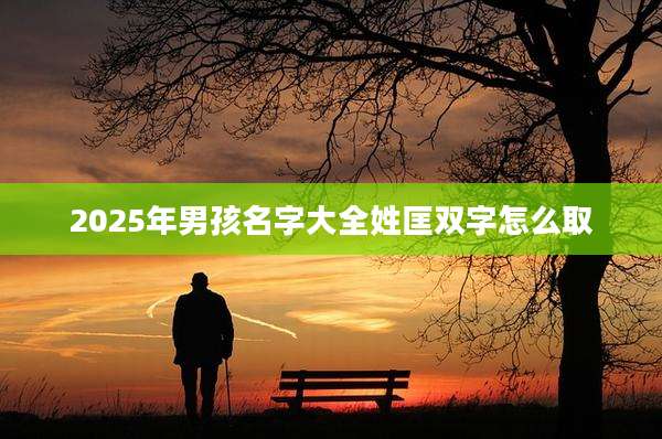 2025年男孩名字大全姓匡双字怎么取