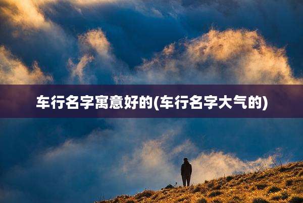 车行名字寓意好的(车行名字大气的)