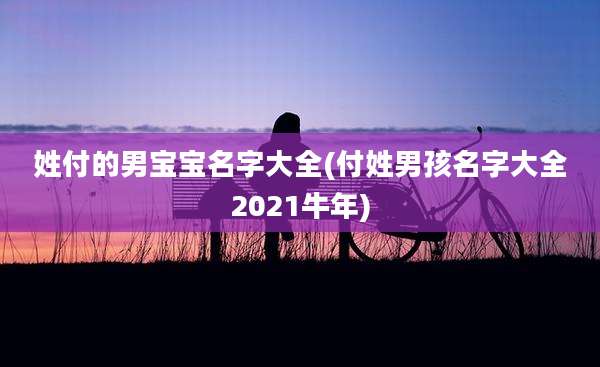 姓付的男宝宝名字大全(付姓男孩名字大全2021牛年)