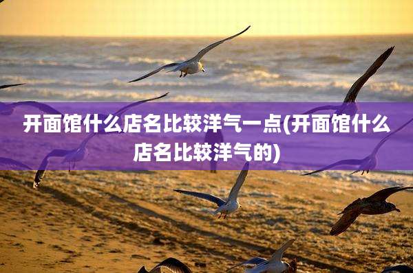 开面馆什么店名比较洋气一点(开面馆什么店名比较洋气的)