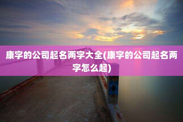 康字的公司起名两字大全(康字的公司起名两字怎么起)