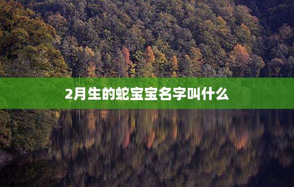 2月生的蛇宝宝名字叫什么
