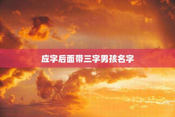 应字后面带三字男孩名字
