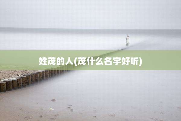 姓茂的人(茂什么名字好听)