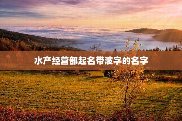 水产经营部起名带波字的名字
