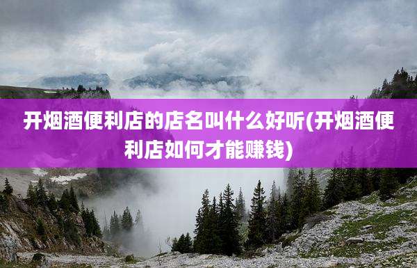 开烟酒便利店的店名叫什么好听(开烟酒便利店如何才能赚钱)