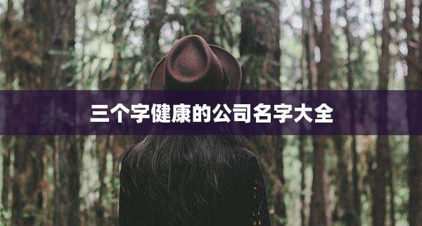 三个字健康的公司名字大全