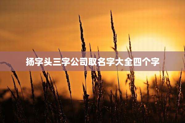 扬字头三字公司取名字大全四个字