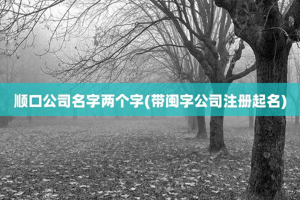 顺口公司名字两个字(带闽字公司注册起名)