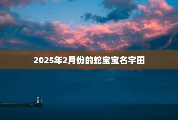 2025年2月份的蛇宝宝名字田