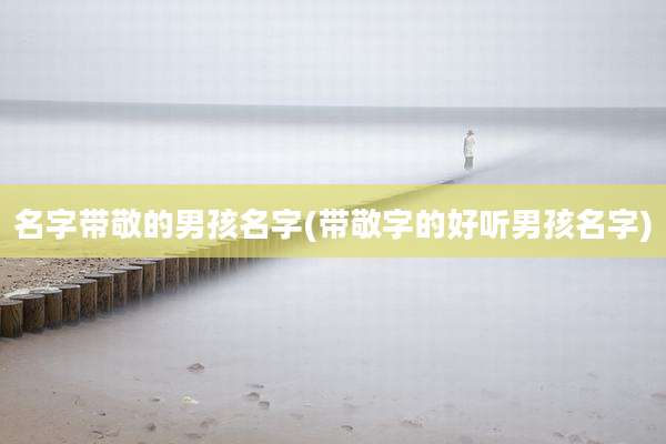 名字带敬的男孩名字(带敬字的好听男孩名字)