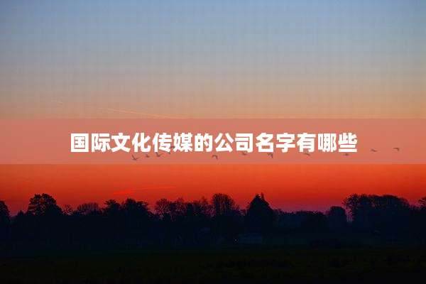 国际文化传媒的公司名字有哪些