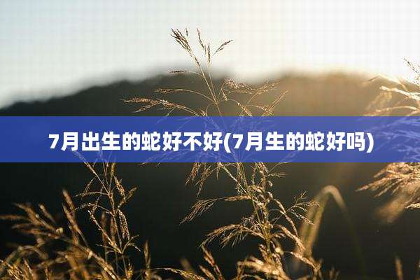 7月出生的蛇好不好(7月生的蛇好吗)