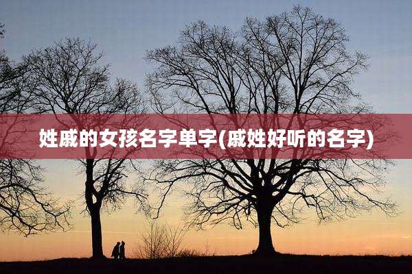 姓戚的女孩名字单字(戚姓好听的名字)