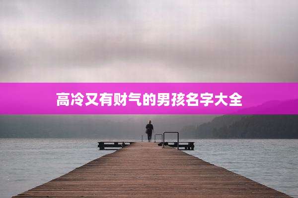 高冷又有财气的男孩名字大全