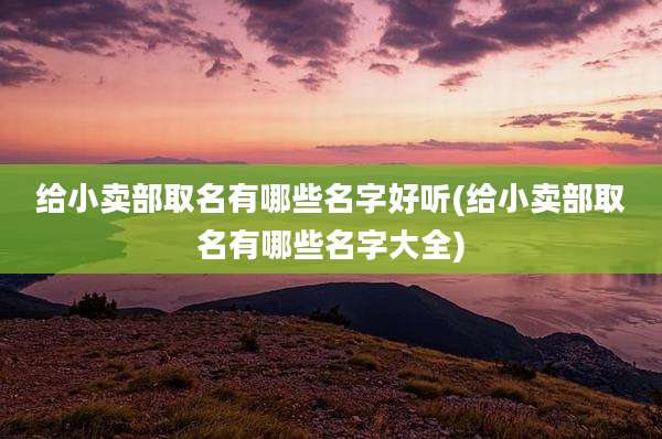 给小卖部取名有哪些名字好听(给小卖部取名有哪些名字大全)