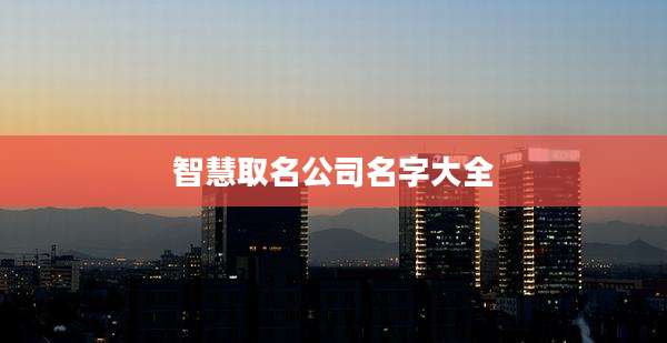 智慧取名公司名字大全