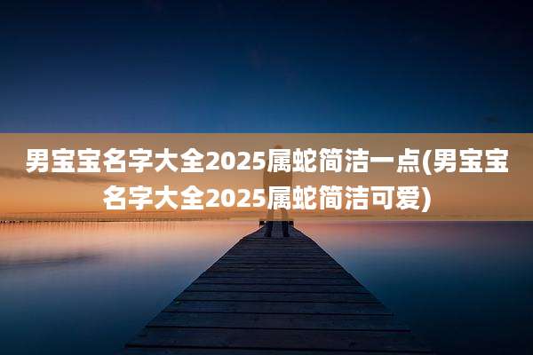 男宝宝名字大全2025属蛇简洁一点(男宝宝名字大全2025属蛇简洁可爱)