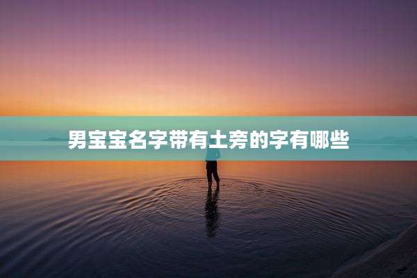 男宝宝名字带有土旁的字有哪些