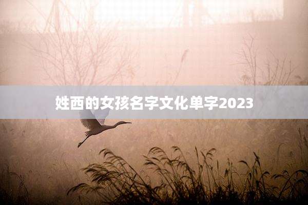 姓西的女孩名字文化单字2023