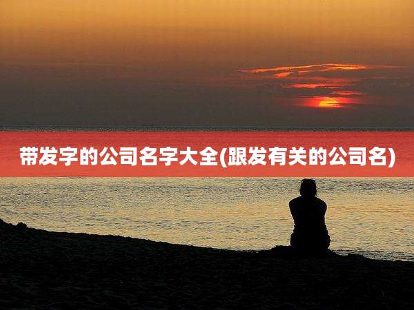 带发字的公司名字大全(跟发有关的公司名)