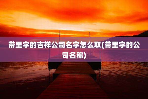 带里字的吉祥公司名字怎么取(带里字的公司名称)