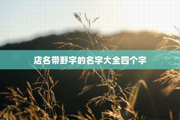 店名带野字的名字大全四个字