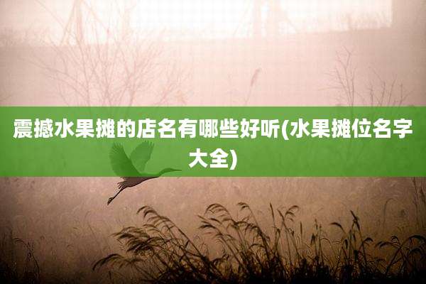 震撼水果摊的店名有哪些好听(水果摊位名字大全)