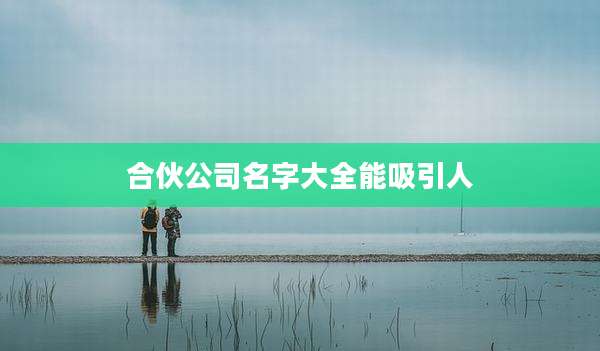 合伙公司名字大全能吸引人