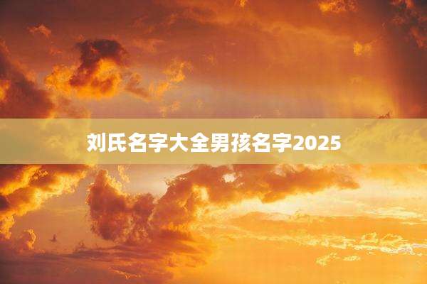 刘氏名字大全男孩名字2025