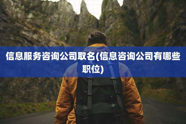 信息服务咨询公司取名(信息咨询公司有哪些职位)