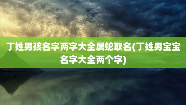 丁姓男孩名字两字大全属蛇取名(丁姓男宝宝名字大全两个字)
