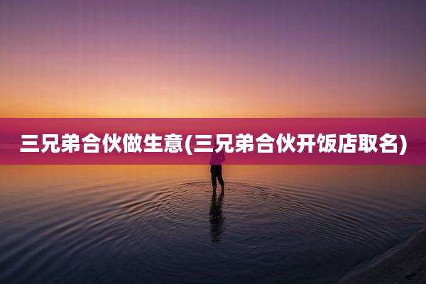 三兄弟合伙做生意(三兄弟合伙开饭店取名)