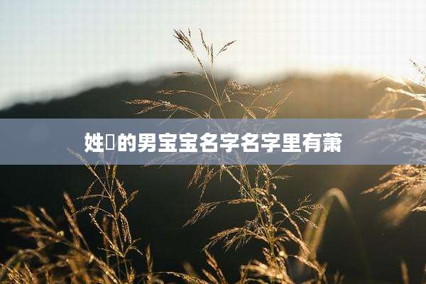 姓冮的男宝宝名字名字里有萧