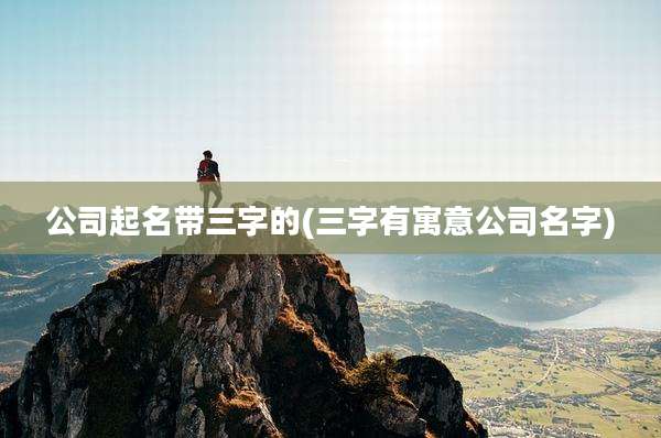 公司起名带三字的(三字有寓意公司名字)
