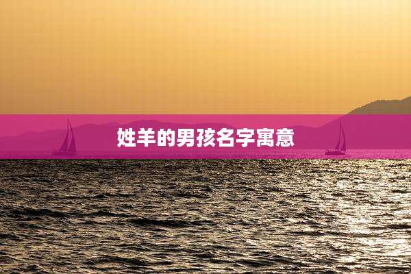 姓羊的男孩名字寓意