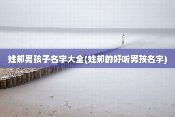 姓郝男孩子名字大全(姓郝的好听男孩名字)