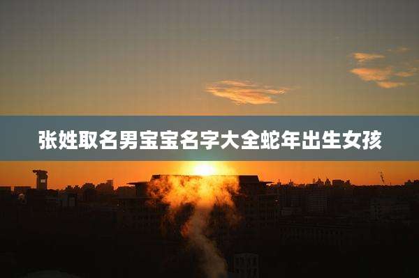 张姓取名男宝宝名字大全蛇年出生女孩