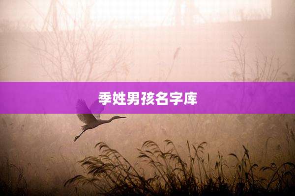 季姓男孩名字库