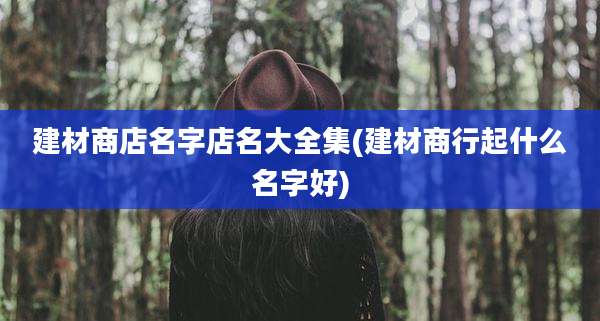 建材商店名字店名大全集(建材商行起什么名字好)