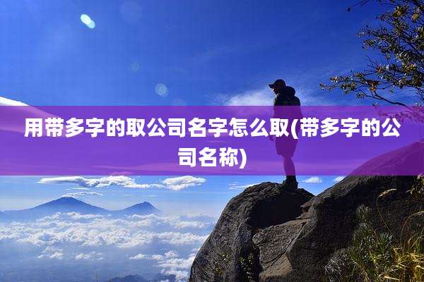 用带多字的取公司名字怎么取(带多字的公司名称)