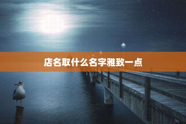 店名取什么名字雅致一点