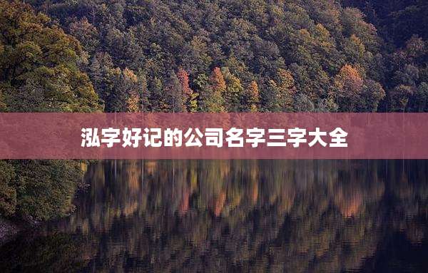泓字好记的公司名字三字大全