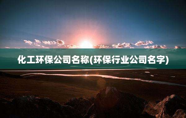 化工环保公司名称(环保行业公司名字)