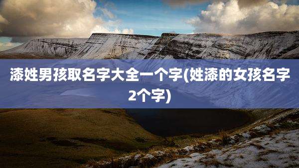 漆姓男孩取名字大全一个字(姓漆的女孩名字2个字)